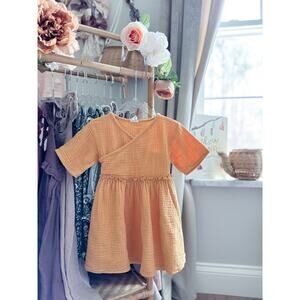 Sweeter Than Sunshine Golden Gauzy Minimalist Muslin Dress 2T